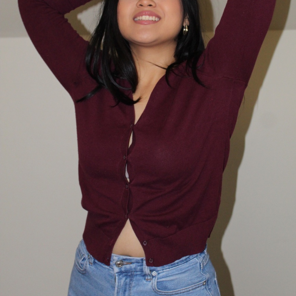 Burgundy Cardigan